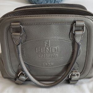 Fendi Silver Leather Satchel